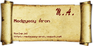 Medgyesy Áron névjegykártya