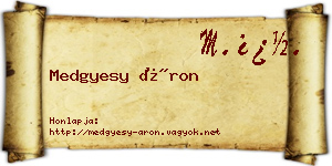 Medgyesy Áron névjegykártya